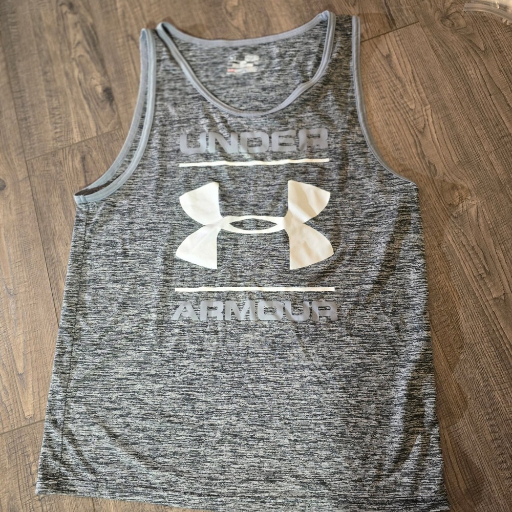 Under Armour Womans HeatGear Tank Top‎ Grey Space Dye Logo Medium 9FL92DCN00633